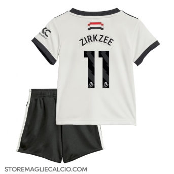 Manchester United Joshua Zirkzee #11 Maglia Gara Terza Repliche 2024-25 Bambino Maniche Corte